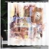 Ambesonne Cartoon Shower Curtain, Curious Panda on an Exotic Branch Asian Bear Jungle Woods Illustration, Cloth Fabric Bathroom Decor Set with Hooks, 69″ W x 75″ L, Fern Green White Black(Cream Blue)