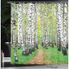 Ambesonne Cartoon Shower Curtain, Curious Panda on an Exotic Branch Asian Bear Jungle Woods Illustration, Cloth Fabric Bathroom Decor Set with Hooks, 69″ W x 75″ L, Fern Green White Black(Black and White)