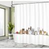 Ambesonne Cartoon Shower Curtain, Domestic Pets Various Animals with Funny Expressions Humorous Cartoon Style, Cloth Fabric Bathroom Decor Set with Hooks, 69″ W x 70″ L, Grey Salmon