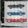 Ambesonne Cartoon Shower Curtain, Jolly Frog with Greater Eye Lizard Gecko Smily Childish Funny Cartoon Artwork, Cloth Fabric Bathroom Decor Set with Hooks, 69″ W x 70″ L, Green Fern(Charcoal Grey)