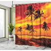 Ambesonne Cartoon Shower Curtain, Jolly Frog with Greater Eye Lizard Gecko Smily Childish Funny Cartoon Artwork, Cloth Fabric Bathroom Decor Set with Hooks, 69″ W x 70″ L, Green Fern(Orange Red Black)