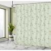 Ambesonne Cartoon Shower Curtain, Jolly Frog with Greater Eye Lizard Gecko Smily Childish Funny Cartoon Artwork, Cloth Fabric Bathroom Decor Set with Hooks, 69″ W x 70″ L, Green Fern(Sage Green)