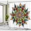Ambesonne Cartoon Shower Curtain, Jolly Frog with Greater Eye Lizard Gecko Smily Childish Funny Cartoon Artwork, Cloth Fabric Bathroom Decor Set with Hooks, 69″ W x 70″ L, Green Fern(Pale Taupe)
