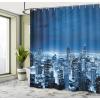 Ambesonne Cartoon Shower Curtain, Jolly Frog with Greater Eye Lizard Gecko Smily Childish Funny Cartoon Artwork, Cloth Fabric Bathroom Decor Set with Hooks, 69″ W x 70″ L, Green Fern(Black Blue)