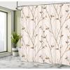 Ambesonne Cartoon Shower Curtain, Jolly Frog with Greater Eye Lizard Gecko Smily Childish Funny Cartoon Artwork, Cloth Fabric Bathroom Decor Set with Hooks, 69″ W x 70″ L, Green Fern(White Caramel)