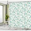 Ambesonne Cartoon Shower Curtain, Jolly Frog with Greater Eye Lizard Gecko Smily Childish Funny Cartoon Artwork, Cloth Fabric Bathroom Decor Set with Hooks, 69″ W x 70″ L, Green Fern(Blue Green)
