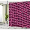 Ambesonne Cartoon Shower Curtain, Jolly Frog with Greater Eye Lizard Gecko Smily Childish Funny Cartoon Artwork, Cloth Fabric Bathroom Decor Set with Hooks, 69″ W x 70″ L, Green Fern(Hot Pink and Black)