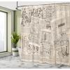 Ambesonne Cartoon Shower Curtain, Jolly Frog with Greater Eye Lizard Gecko Smily Childish Funny Cartoon Artwork, Cloth Fabric Bathroom Decor Set with Hooks, 69″ W x 70″ L, Green Fern(Black Tan)