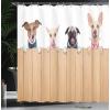 Ambesonne Cartoon Shower Curtain, Jolly Frog with Greater Eye Lizard Gecko Smily Childish Funny Cartoon Artwork, Cloth Fabric Bathroom Decor Set with Hooks, 69″ W x 70″ L, Green Fern(Brown White)