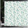 Ambesonne Cartoon Shower Curtain, Jolly Frog with Greater Eye Lizard Gecko Smily Childish Funny Cartoon Artwork, Cloth Fabric Bathroom Decor Set with Hooks, 69″ W x 70″ L, Green Fern(Blue Green)