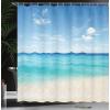 Ambesonne Cartoon Shower Curtain, Jolly Frog with Greater Eye Lizard Gecko Smily Childish Funny Cartoon Artwork, Cloth Fabric Bathroom Decor Set with Hooks, 69″ W x 70″ L, Green Fern(Sky White)
