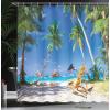 Ambesonne Cartoon Shower Curtain, Jolly Frog with Greater Eye Lizard Gecko Smily Childish Funny Cartoon Artwork, Cloth Fabric Bathroom Decor Set with Hooks, 69″ W x 70″ L, Green Fern(White Green)