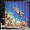 Ambesonne Cartoon Shower Curtain, Jolly Frog with Greater Eye Lizard Gecko Smily Childish Funny Cartoon Artwork, Cloth Fabric Bathroom Decor Set with Hooks, 69″ W x 70″ L, Green Fern(Blue Brown)