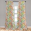 Ambesonne Cats Curtains, Funny Colorful Graphic Kittens Cartoon Style Boys Girls Playroom, Window Treatments 2 Panel Set for Living Room Bedroom, Pair of – 28″ x 63″, Cream Orange(Multicolor Ruby)