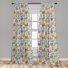 Ambesonne Cats Curtains, Funny Colorful Graphic Kittens Cartoon Style Boys Girls Playroom, Window Treatments 2 Panel Set for Living Room Bedroom, Pair of – 28″ x 63″, Cream Orange(Pink Violet)