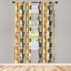 Ambesonne Cats Curtains, Funny Colorful Graphic Kittens Cartoon Style Boys Girls Playroom, Window Treatments 2 Panel Set for Living Room Bedroom, Pair of – 28″ x 63″, Cream Orange(Cream Orange)