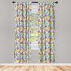 Ambesonne Cats Curtains, Funny Colorful Graphic Kittens Cartoon Style Boys Girls Playroom, Window Treatments 2 Panel Set for Living Room Bedroom, Pair of – 28″ x 63″, Cream Orange(Pink Violet)
