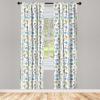 Ambesonne Cats Curtains, Funny Colorful Graphic Kittens Cartoon Style Boys Girls Playroom, Window Treatments 2 Panel Set for Living Room Bedroom, Pair of – 28″ x 63″, Cream Orange(White Blue)