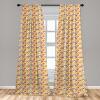 Ambesonne Cats Curtains, Funny Colorful Graphic Kittens Cartoon Style Boys Girls Playroom, Window Treatments 2 Panel Set for Living Room Bedroom, Pair of – 28″ x 63″, Cream Orange(Pale Yellow)