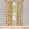 Ambesonne Cats Curtains, Funny Colorful Graphic Kittens Cartoon Style Boys Girls Playroom, Window Treatments 2 Panel Set for Living Room Bedroom, Pair of – 28″ x 63″, Cream Orange(Sienna Yellow)