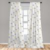 Ambesonne Cats Curtains, Funny Colorful Graphic Kittens Cartoon Style Boys Girls Playroom, Window Treatments 2 Panel Set for Living Room Bedroom, Pair of – 28″ x 63″, Cream Orange(Grey and Black)