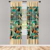 Ambesonne Cats Curtains, Funny Colorful Graphic Kittens Cartoon Style Boys Girls Playroom, Window Treatments 2 Panel Set for Living Room Bedroom, Pair of – 28″ x 63″, Cream Orange(Cadet Blue Teal Orange)