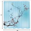 Ambesonne Duck Shower Curtain, Cartoon Character Taking a Bath Colorful Drops Backdrop Dots, Cloth Fabric Bathroom Decor Set with Hooks, 69″ W x 84″ L, Soft Blue Sky Blue Yellow(Soft Blue)