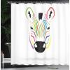 Ambesonne Duck Shower Curtain, Cartoon Character Taking a Bath Colorful Drops Backdrop Dots, Cloth Fabric Bathroom Decor Set with Hooks, 69″ W x 84″ L, Soft Blue Sky Blue Yellow(Multicolor Soft Blue)