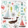 Ambesonne Duck Shower Curtain, Cartoon Character Taking a Bath Colorful Drops Backdrop Dots, Cloth Fabric Bathroom Decor Set with Hooks, 69″ W x 84″ L, Soft Blue Sky Blue Yellow(Coral Turquoise)