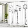 Ambesonne Duck Shower Curtain, Cartoon Character Taking a Bath Colorful Drops Backdrop Dots, Cloth Fabric Bathroom Decor Set with Hooks, 69″ W x 84″ L, Soft Blue Sky Blue Yellow(White Grey)