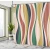 Ambesonne Duck Shower Curtain, Cartoon Character Taking a Bath Colorful Drops Backdrop Dots, Cloth Fabric Bathroom Decor Set with Hooks, 69″ W x 84″ L, Soft Blue Sky Blue Yellow(Forest Green)