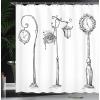 Ambesonne Duck Shower Curtain, Cartoon Character Taking a Bath Colorful Drops Backdrop Dots, Cloth Fabric Bathroom Decor Set with Hooks, 69″ W x 84″ L, Soft Blue Sky Blue Yellow(White Grey)