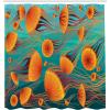 Ambesonne Duck Shower Curtain, Cartoon Character Taking a Bath Colorful Drops Backdrop Dots, Cloth Fabric Bathroom Decor Set with Hooks, 69″ W x 84″ L, Soft Blue Sky Blue Yellow(Teal and Multicolor)