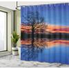 Ambesonne Duck Shower Curtain, Cartoon Character Taking a Bath Colorful Drops Backdrop Dots, Cloth Fabric Bathroom Decor Set with Hooks, 69″ W x 84″ L, Soft Blue Sky Blue Yellow(Blue Orange)