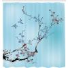 Ambesonne Duck Shower Curtain, Cartoon Character Taking a Bath Colorful Drops Backdrop Dots, Cloth Fabric Bathroom Decor Set with Hooks, 69″ W x 84″ L, Soft Blue Sky Blue Yellow(Soft Blue)