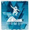 Ambesonne Duck Shower Curtain, Cartoon Character Taking a Bath Colorful Drops Backdrop Dots, Cloth Fabric Bathroom Decor Set with Hooks, 69″ W x 84″ L, Soft Blue Sky Blue Yellow(Purple Blue White)