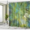 Ambesonne Duck Shower Curtain, Cartoon Character Taking a Bath Colorful Drops Backdrop Dots, Cloth Fabric Bathroom Decor Set with Hooks, 69″ W x 84″ L, Soft Blue Sky Blue Yellow(Green)