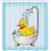 Ambesonne Duck Shower Curtain, Cartoon Character Taking a Bath Colorful Drops Backdrop Dots, Cloth Fabric Bathroom Decor Set with Hooks, 69″ W x 84″ L, Soft Blue Sky Blue Yellow(Soft Blue Sky Blue Yellow)
