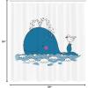 Ambesonne Duck Shower Curtain, Cartoon Character Taking a Bath Colorful Drops Backdrop Dots, Cloth Fabric Bathroom Decor Set with Hooks, 69″ W x 84″ L, Soft Blue Sky Blue Yellow(Blue and White)