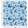 Ambesonne Duck Shower Curtain, Cartoon Character Taking a Bath Colorful Drops Backdrop Dots, Cloth Fabric Bathroom Decor Set with Hooks, 69″ W x 84″ L, Soft Blue Sky Blue Yellow(Blue White Marigold)