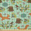 Ambesonne I Love You Fabric by The Yard, Hand Writing with Infinity Romantic Red Hearts Valentines Day Theme, Stretch Knit Fabric for Clothing Sewing and Arts Crafts, 1 Yard, Black and White(Brown Orange)