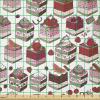 Ambesonne I Love You Fabric by The Yard, Hand Writing with Infinity Romantic Red Hearts Valentines Day Theme, Stretch Knit Fabric for Clothing Sewing and Arts Crafts, 1 Yard, Black and White(Ruby Pink)
