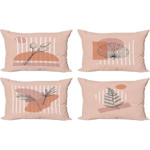 Ambesonne Alice in Wonderland Throw Pillow Cushion Cover Pack of 2, Rabbit Motion Cups Hearts and Flower Character Alice Cartoon Style, Zippered Double-Side Digital Print Decor, 18″, Black Blue(Peach and Salmon)
