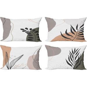 Ambesonne Alice in Wonderland Throw Pillow Cushion Cover Pack of 2, Rabbit Motion Cups Hearts and Flower Character Alice Cartoon Style, Zippered Double-Side Digital Print Decor, 18″, Black Blue(Taupe Grey and Evergreen)