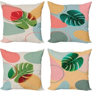 Ambesonne Alice in Wonderland Throw Pillow Cushion Cover Pack of 2, Rabbit Motion Cups Hearts and Flower Character Alice Cartoon Style, Zippered Double-Side Digital Print Decor, 18″, Black Blue(Dark Teal and Multicolor)