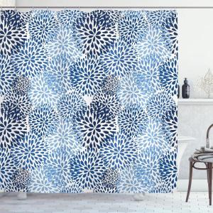Ambesonne Cartoon Shower Curtain, Curious Panda on an Exotic Branch Asian Bear Jungle Woods Illustration, Cloth Fabric Bathroom Decor Set with Hooks, 69″ W x 75″ L, Fern Green White Black(Azure Blue)