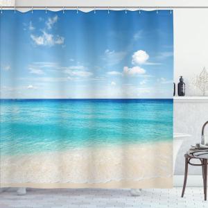 Ambesonne Cartoon Shower Curtain, Jolly Frog with Greater Eye Lizard Gecko Smily Childish Funny Cartoon Artwork, Cloth Fabric Bathroom Decor Set with Hooks, 69″ W x 70″ L, Green Fern(Sky White)