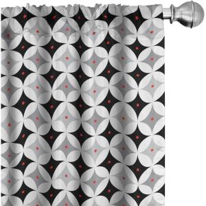 Ambesonne Cats Curtains, Funny Colorful Graphic Kittens Cartoon Style Boys Girls Playroom, Window Treatments 2 Panel Set for Living Room Bedroom, Pair of – 28″ x 63″, Cream Orange(Grey Red)