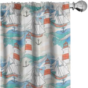 Ambesonne Cats Curtains, Funny Colorful Graphic Kittens Cartoon Style Boys Girls Playroom, Window Treatments 2 Panel Set for Living Room Bedroom, Pair of – 28″ x 63″, Cream Orange(Champagne)