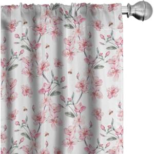 Ambesonne Cats Curtains, Funny Colorful Graphic Kittens Cartoon Style Boys Girls Playroom, Window Treatments 2 Panel Set for Living Room Bedroom, Pair of – 28″ x 63″, Cream Orange(Green Pink)